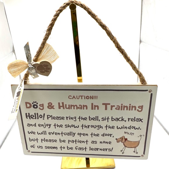 Dog & Human In Training Sign Plaque - Picture 3 of 14